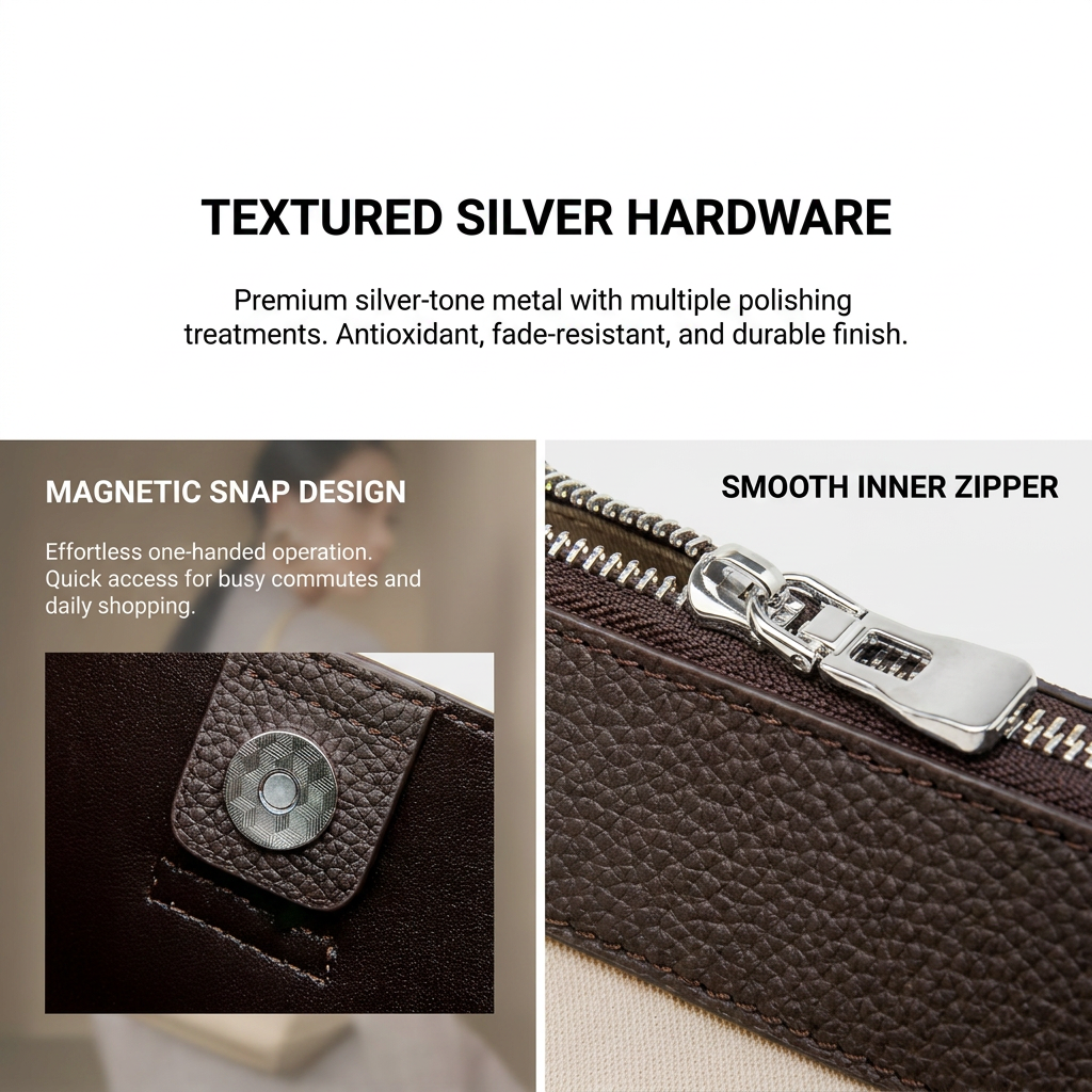 Support OEM/ODM Top-grain Cowhide Genuine Leather Lychee Texture Bucket Bags for Casual Shopping Bags