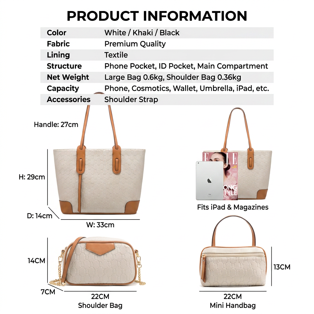Women's High Quality PU Leather Handbag With Zipper Closure Polyester Cotton Lining Chain Decoration for Spring and Summer