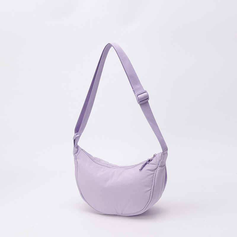 Fashion Crescent Shoulder Bag for Women Nylon Crossbody Purse Casual Sling Handbag Multiple Colors