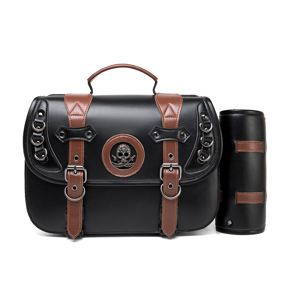NEW Skull Cafe Racer Touring Riding RTS Motorcycle Accessories Side Saddle Bag Saddlebags Box Panniers